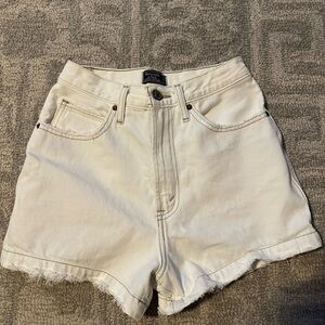 Abercrombie & Fitch Ultra High Rise White Denim Shorts | 24